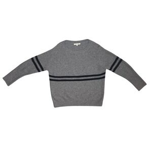 NakedCashmere Grey 100% Cashmere‎ Striped Crewneck Sweater N20171 Mens Medium